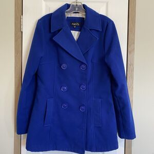 Rue 21 clueless pea coat double breasted vibrant blue pockets